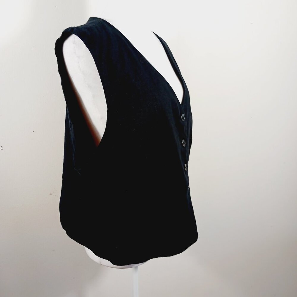 EXPRESS, 2X Black Linen Blend Button Up Vest, Classic Fit, Minimalist, Versatile - Picture 5 of 14